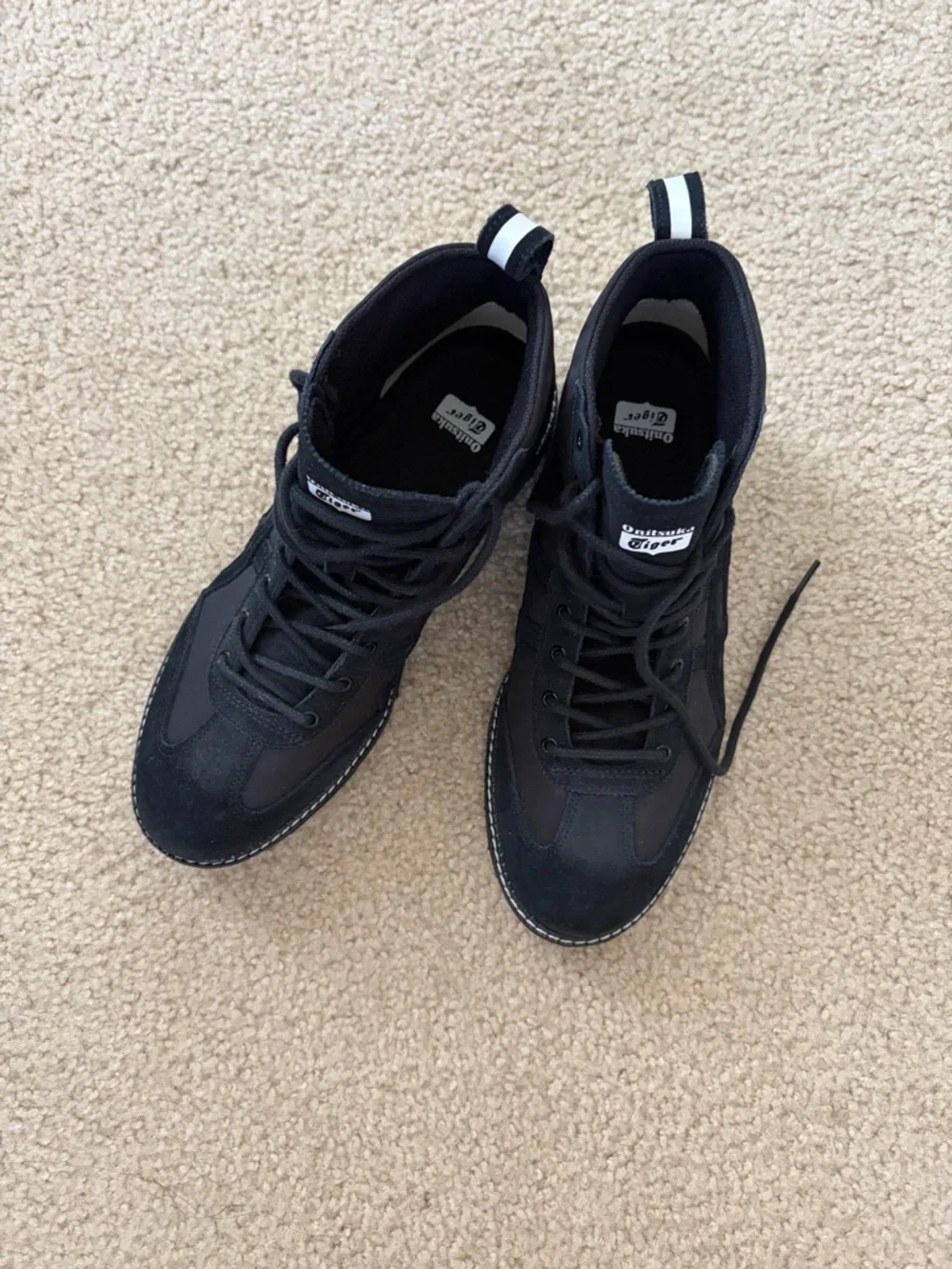 Onitsuka Tiger Unisex Black Suede & Nylon High-Top Sneakers SZ 7.5